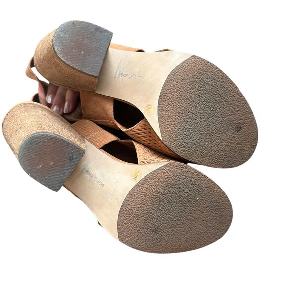 VINCE CAMUTO Jace Peanut Heeled Slingback Sandal Brown Sz 11 - Picture 3 of 6